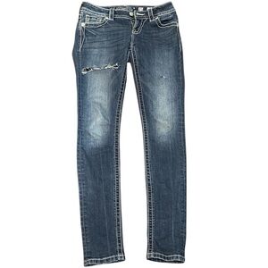 Miss Me Blue Skinny Jeans with Classic‎ Indigo Style Y2K